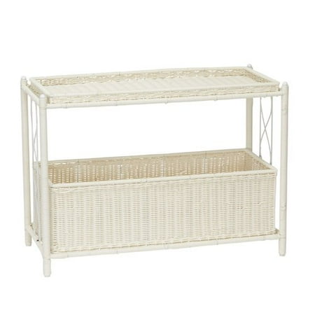 Household Essentials Resin Wicker Planter Stand White