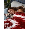 thumbnail image 3 of Red Ombre Queen Size Flat Sheet, Wrinkleproof & Fadeproof Cooling Flat Bed Sheet Only, Farmhouse Chic Tie Dye Abstract Retro Art Breathable Soft Bedding Top Sheets 90 x 102 Inches, 3 of 8