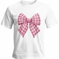 thumbnail image 1 of Camisetas para hombre, camisetas informales de manga corta con lazo a cuadros rosas, camisetas gráficas para adolescentes, niños y hombres., 1 of 8