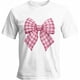 thumbnail image 1 of Camisetas informales de manga corta con lazo a cuadros rosas para hombre, camisetas gráficas, 1 of 8