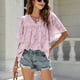 thumbnail image 5 of Blusa De Manga Acampanada, Elegante Blusa De Jacquard Con Ribete De Volante Elegante Para El Trabajo De La Vida Diaria Para Mujeres ANGGREK Rosa Morado XL, 5 of 8