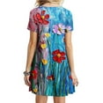 thumbnail image 5 of Viikei Womens Summer Dresses Plus Size,Women's Slim-Fit Short Sleeve Dress,Women's Short Sleeved Dress with Floral Print Round Neck Dress Multicolor XXL, 5 of 5