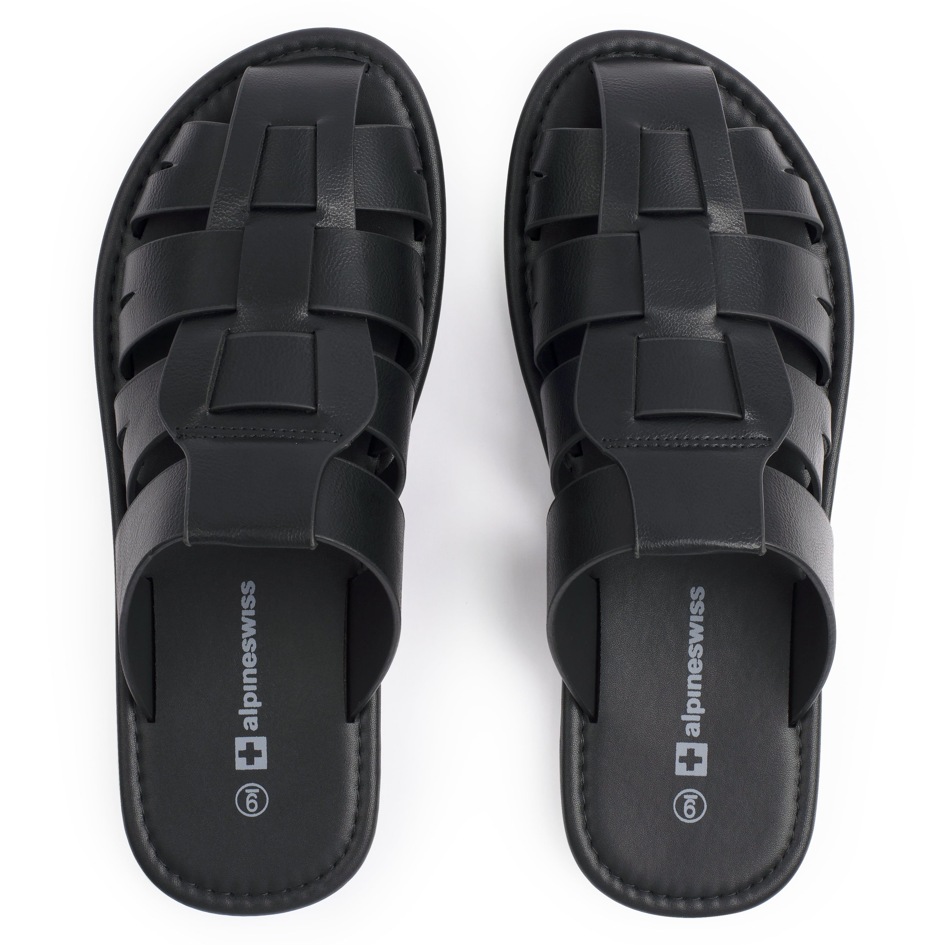 Alpine Swiss Marlin Mens Fisherman Slide Sandals Vegan Leather