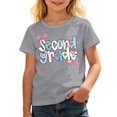thumbnail image 2 of Boys & Girls Crew Neck Short Sleeve T-Shirts,Comfortable Breathable Casual Tops for Daily Back-to-School Outfits, 2 of 4