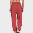 thumbnail image 7 of Save On Linen Palazzo Pants for Women Summer Drawstring Elastic Waist Trousers Athletic Track Pants Loose Fitted Drop Crotch Trouser Lounge Baggy Sweatpant Golf Joggers Pants with Pockets, 7 of 7