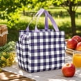 thumbnail image 4 of Insulated Tote Checkered Lunch Bag Leakproof Cooler Gingham Tote Reusable Tote for Work School Picnic Gift for Her, 4 of 4
