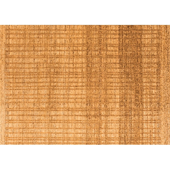 Ahgly Company Machine Washable Indoor Rectangle Solid Orange Modern Area Rugs, 2' x 5'