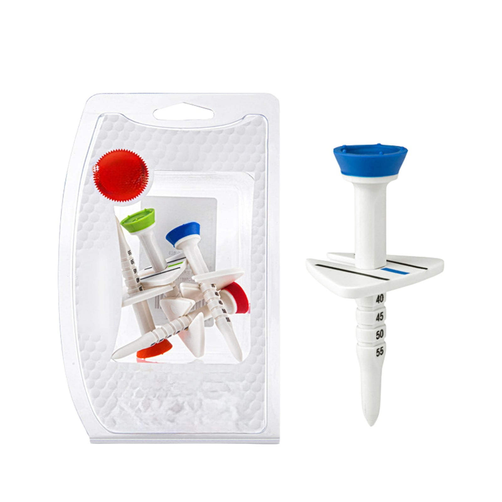 Golf Tees Adjustable Height 4PC, Unbreakable Tees with Marker - Multi Color Golf Accessories for Accuracy, Distance & Precision Improvement