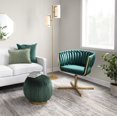thumbnail image 3 of LumiSource Gold Metal, Green Velvet Braided Renee Swivel Accent Chair, 3 of 4