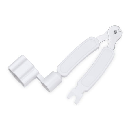 Music Multifunction Instrument 3 in 1 Cutter Guitar string changer Pin Puller Winder WHITE