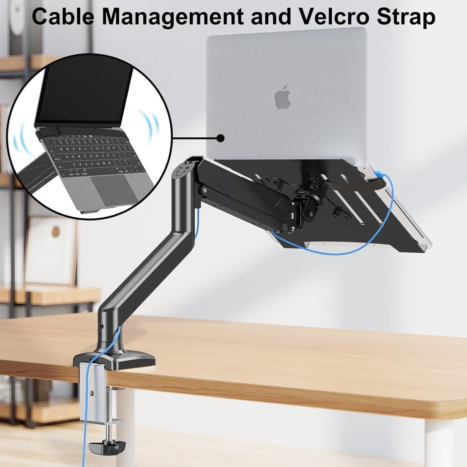 Laptop Stand for Desk, Adjustable Aluminum Laptops Arm Mount for 14-17 Inch Notebook & 32" Monitor, Laptops Arm for Desk Support for 2.2-19.8lbs, 2-in-1 Laptop Desk Mount with Clamp/Grommet