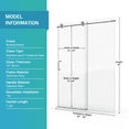 thumbnail image 3 of SESSLIFE 56–60"Wx76"H Frameless Sliding Shower Door, 1/4 Inch Adjustable Bathroom Doors with Tempered Glass, Anti-Leak Seal for Walk-in Shower, Nickel, 3 of 12