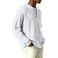 thumbnail image 4 of OIOLOYJM Mens Polo Shirts Casual Button Up Solid Color Beach Shirt Lightweight Long Sleeve T Shirt Fashion Soft Lapel Collared Pullover White M, 4 of 5