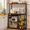 Brown, variant on Keenstone Extendable Bakers Rack for Kitchen with Flip-Up Side Table, Microwave Stand with 3 Power Outlets, Coffee Bar Station with 10 Shelves, Wire Basket & 14 Hooks, Rustic Brown