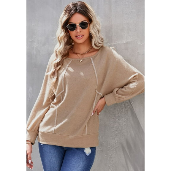 Women's Round Neck Contrast Stitch Sweater