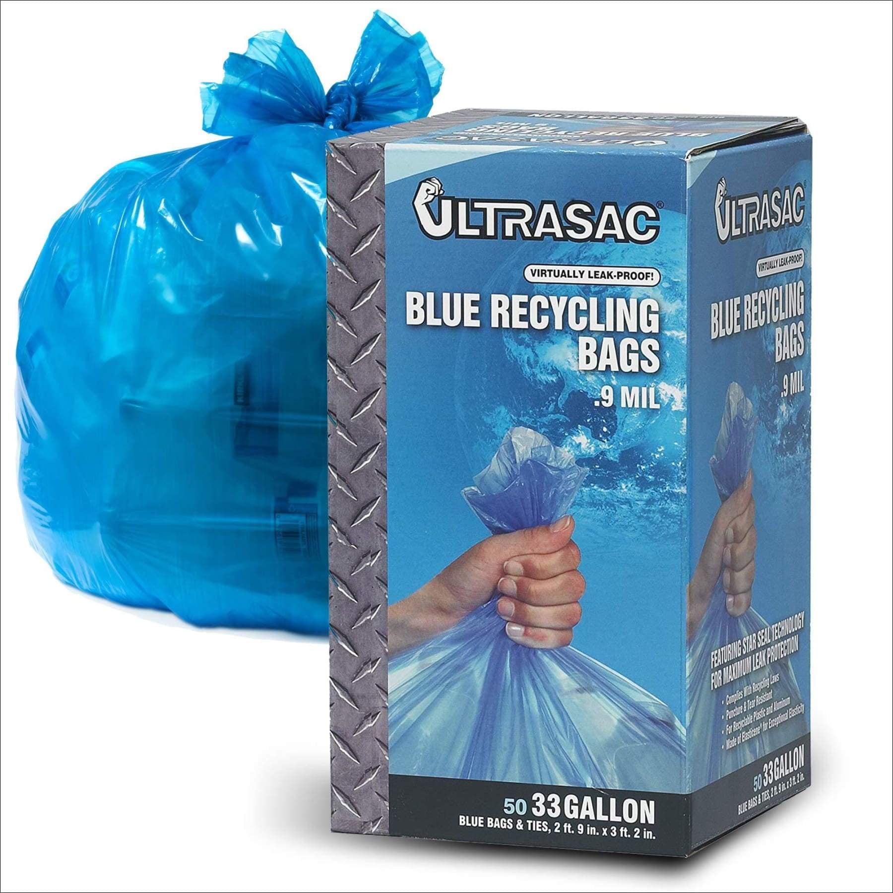 UltraSac 33 Gallon Trash Bags Huge 100 Pack/w Ties 39'x33' Heavy Duty Large Bag 