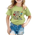 thumbnail image 1 of FhsagQ T-Shirt Décontracté Imprimé Mode Manches Courtes Col Rond Ample pour Filles du 7 Juillet Printemps 2T Vert Pâques 5-6 Ans, 1 of 4