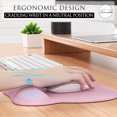 thumbnail image 3 of Ergonomic Mouse Pad with Wrist Support Gel Mouse Pad with Wrist Rest, Comfortable Computer Mouse Pad for Laptop, Pain Relief Mousepad for Office & Home, 9.4 x 8.1 in, Pure Pink, 3 of 12