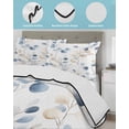 thumbnail image 4 of Blue Brown Botanical Twin Size Down Alternative Comforter, Lightweight Comforter Quilt Bedding Set with Pillow Shams Summer Leaves Watercolor Elegant All Seasons Bed Comforter Duvet Insert 68"x86", 4 of 7