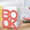 thumbnail image 1 of 2 pares de sujetalibros, soporte para libros, soporte para libros de Metal con patrón de letras para regalo de decoración de estantería Wmkox8yii hjk617, 1 of 3