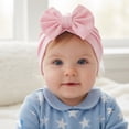 thumbnail image 2 of Splozh Newborn Hats Girl Baby Girls Turban Hats Bow Cute Headwraps for Toddler Baby Pink,One Size, 2 of 4