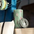 thumbnail image 3 of 20oz Tumblers Green Christmas Tree Pattern Stainless Steel Vacuum Insulated Double Wall Travel Tumbler Cups Mug with Lid and Straw,Cleaning Brush for Cold & Hot Drinks, 3 of 7