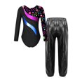 thumbnail image 2 of Doomiva Kids Girls Gymnastics Ballet Dance Leotard Bodysuit Unitard Jumpsuit with Jogger Pants Set Sport Tracksuit Star Black 12, 2 of 7