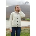 thumbnail image 6 of Aran Irish Cardigan Sweater for Women Made in Ireland Supersoft Merino Wool Lumber Jacket, 6 of 9