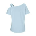 thumbnail image 3 of Nmnitkp Women's Summer Short Sleeves Tops Cold Shoulder V Neck Shirts Casual Strappy Tees, 3 of 5