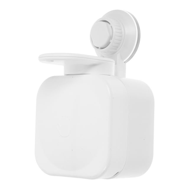 Dispensador de jabón líquido para baño con ventosa de pared, sin rastro (blanco)