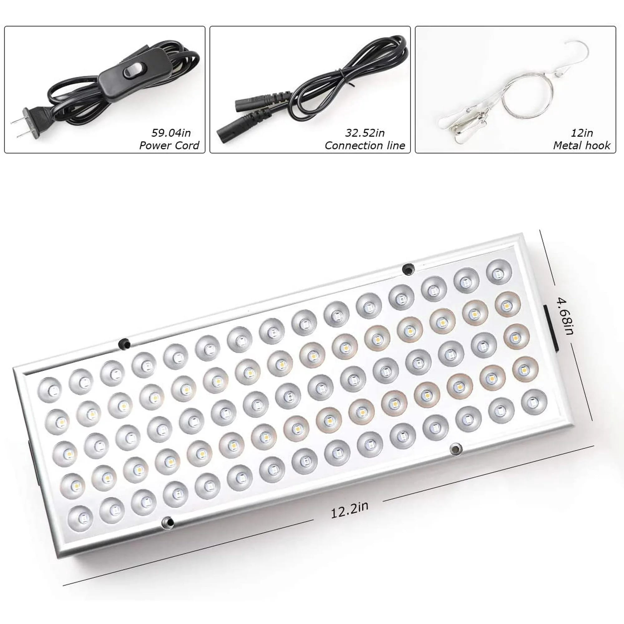 UCACA LED Grow Light Dimmable 4000 Lumen 45 Watt, 2024 Best Grow Lights for Indoor Plants Full Spectrum, Hanging Seed Starting Seedlings Vegetable Growing Lamps, Daisy Chain Function, Built-in Fan