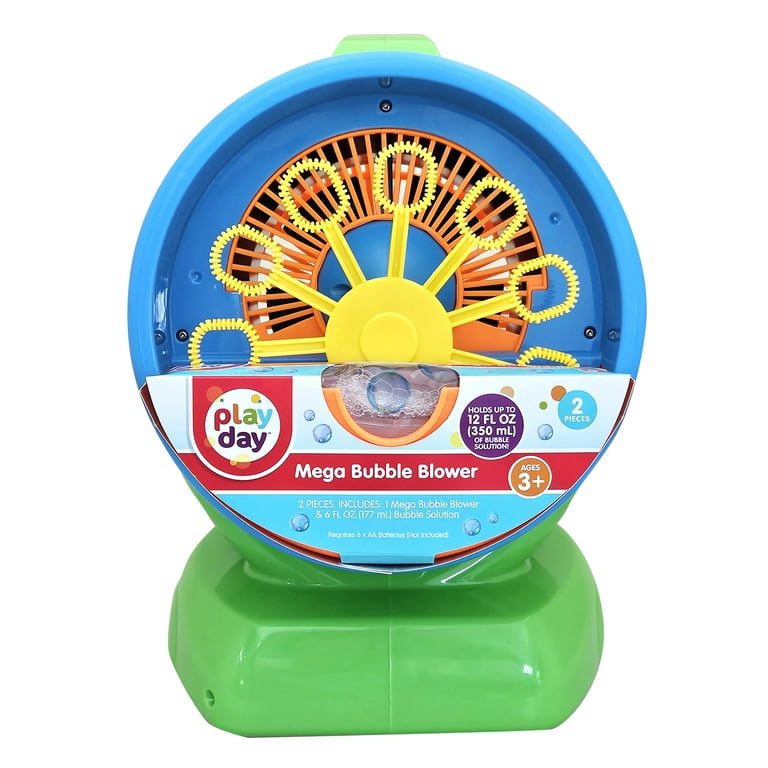 Bubble Play 7-in-1 Magic Bouncing Bubble Mega Set Includes [3] Mini  Blowers, [2] 8oz Solution Refills, Blaster Gun, Handheld Fan, Jumbo Wand,  Bouncy Game Paddle, Glove, Blower Tool, Trays & More - Toys 4 U