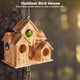 thumbnail image 2 of Casa para pájaros al aire libre, casa nido de madera, casa para pájaros con grandes orificios de ventilación, casa para pájaros colgante de madera para pájaros azules, pinzones, cardenales, 2 of 5