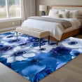thumbnail image 4 of Blue Flowers Large Area Rugs 5x8 ft Spring White Floral Pastoral Washable Rug Non Slip Indoor Carpet Absorbent Floor Mat for Living Room Bedroom Dining Room, 4 of 9