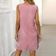 thumbnail image 4 of Vestido de Verano de las Mujeres, Cuello de Tripulación sin Mangas de Color Sólido para Ocasional, Fecha, Fiesta Y Uso Diario, 4 of 7