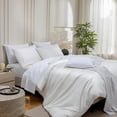 thumbnail image 3 of MooMee Duvet Cover Set Queen 600-TC 100% Long-Staple Cotton Sateen Silky Smooth Luxury (Bright White, 90" x 90"), 3 of 8