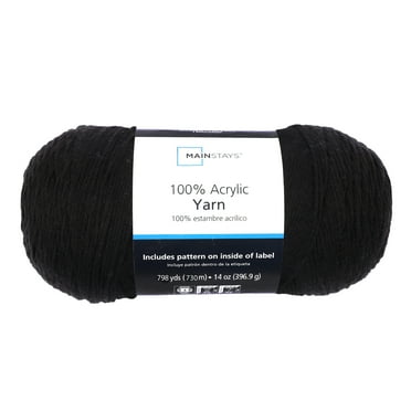 Mainstays Medium Acrylic Black Yarn, 14 Oz 798 Yards