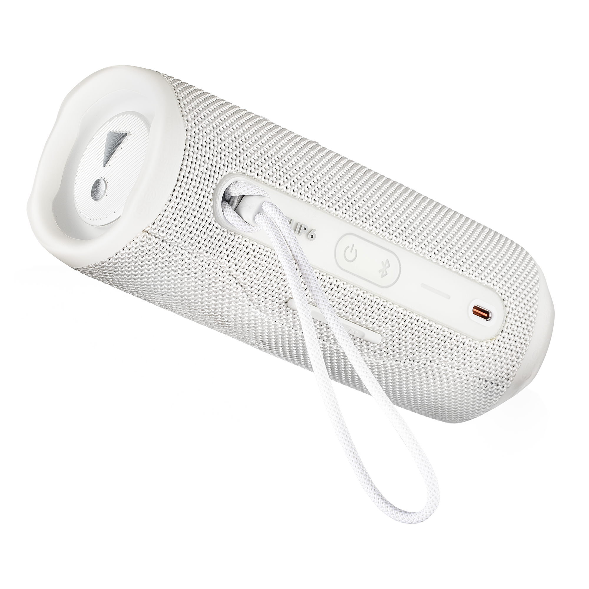 JBL Flip 6 Portable Bluetooth Speaker, IP67 Waterproof, Deep Bass, White Bundle with Travel Case (International Model)