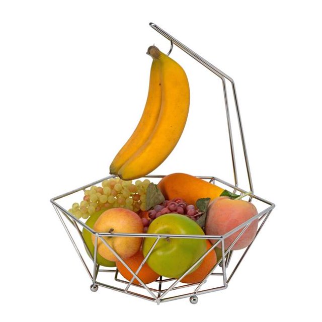 Kitchen Details 23377-CHR Geode Fruit Basket with Banana Tree, Chrome