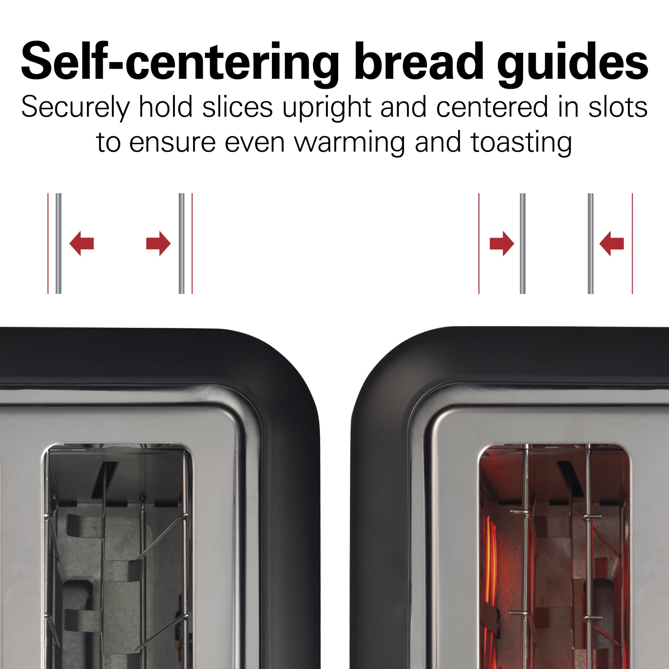 Hamilton Beach 2-Slice Toaster with Long Slots, Sure-Toast Technology & Removable Crumb Tray, Black