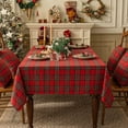 thumbnail image 6 of Christmas Checkered Tartan Rectangle Tablecloth - Red Buffalo Plaid Xmas Table Cloths, Stain Resistant Washable Table Cover for Dining/Parties/Holiday Decor, 60 x 102 Inch, 6 of 6