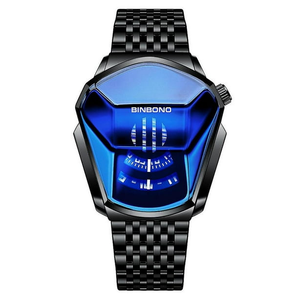 Binbond Hombres Reloj de Cuarzo Estilo Diamante de Lujo Relojes de Pulsera Impermeables Regalo