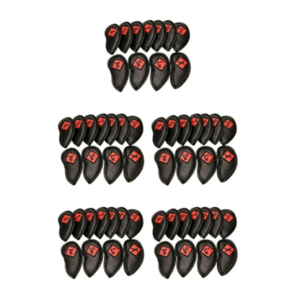 Guardoinrt Housse de Tête de Club en Fer Durable pour Golf Protection Durable Fermeture Sécurisée Noir Rouge 5 Pcs
