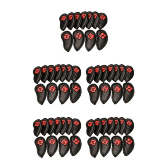 Guardoinrt Durable for Golf Iron Headcover Club Head Cover for Long-lasting Protection Secure Closure Black Red 5PCS