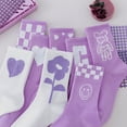 thumbnail image 3 of Calcetines de algodón con dibujos animados para estudiantes, calcetines deportivos hasta la mitad de la pantorrilla, calcetines absorbentes de sudor para otoño e invierno, calcetines con, 3 of 6