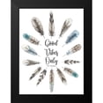 thumbnail image 2 of Seven Trees Design 12x14 Black Modern Framed Museum Art Print Titled - Good Vibes Only, 2 of 5
