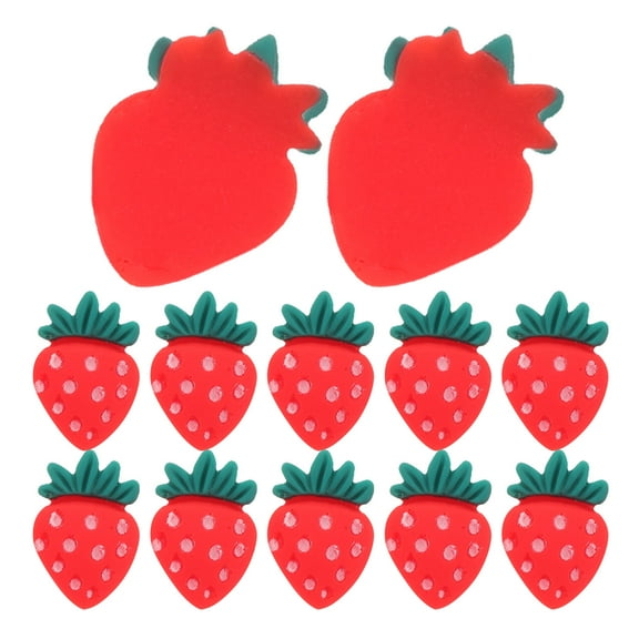 CIMAXIC 30Pcs Red Realistic Strawberry Cupcake Toppers for Cake Decoration Party and Birthday Celebration