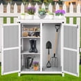 thumbnail image 6 of EastVita Potting Bench Outdoor Cabinet with Metal Tabletop,Wooden Storage Cabinets Weatherproof Planting Work Benches with Shelf,Doors for Garden Patio Lawn, 6 of 8