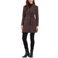 thumbnail image 2 of Winter Coats for Women's Lapel Collared Single Breasted with Belt Overcoat Trench Outerwear S Coffee, 2 of 6