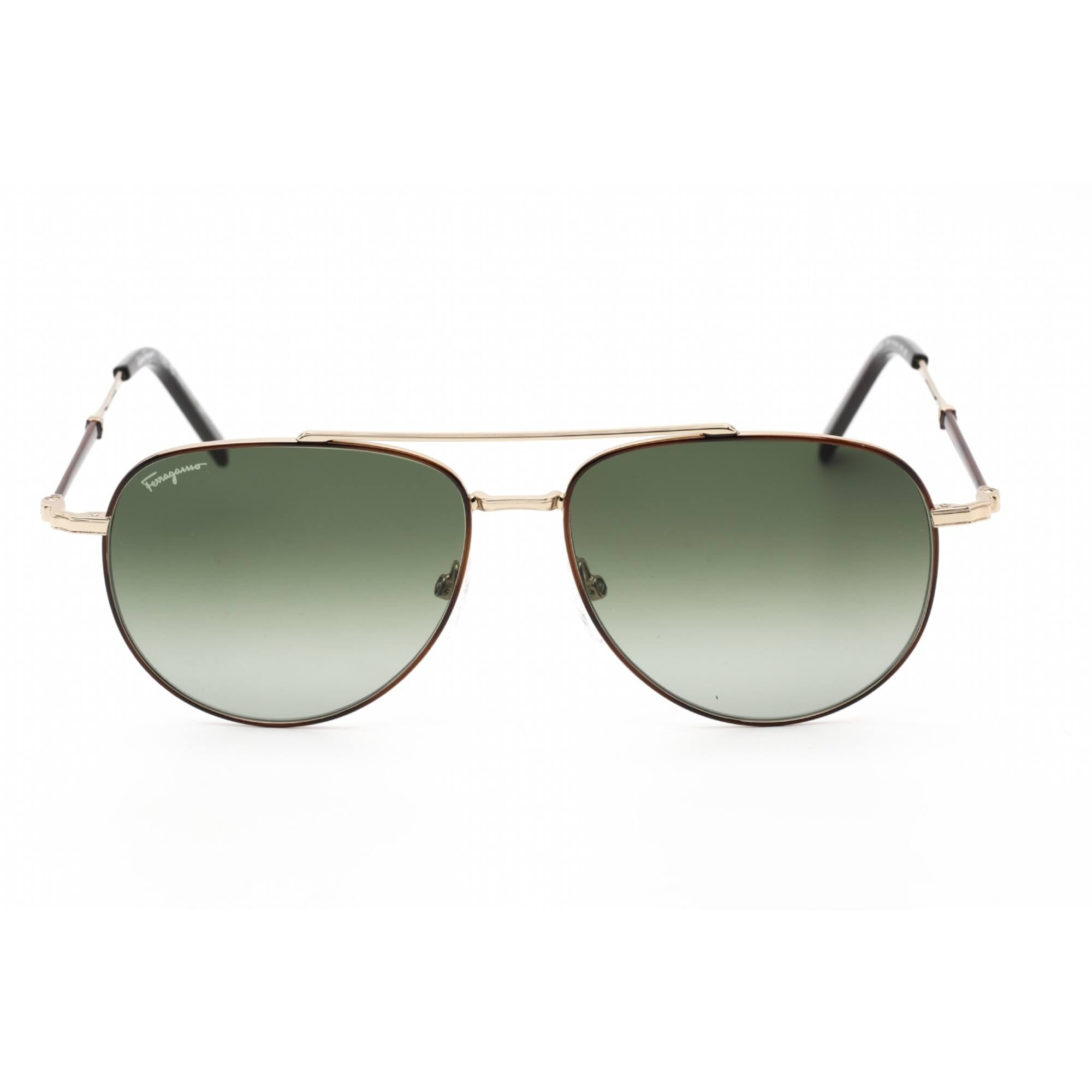 Salvatore Ferragamo SF 226S Metal Unisex Aviator Sunglasses Gold/Tortoise 58mm Adult